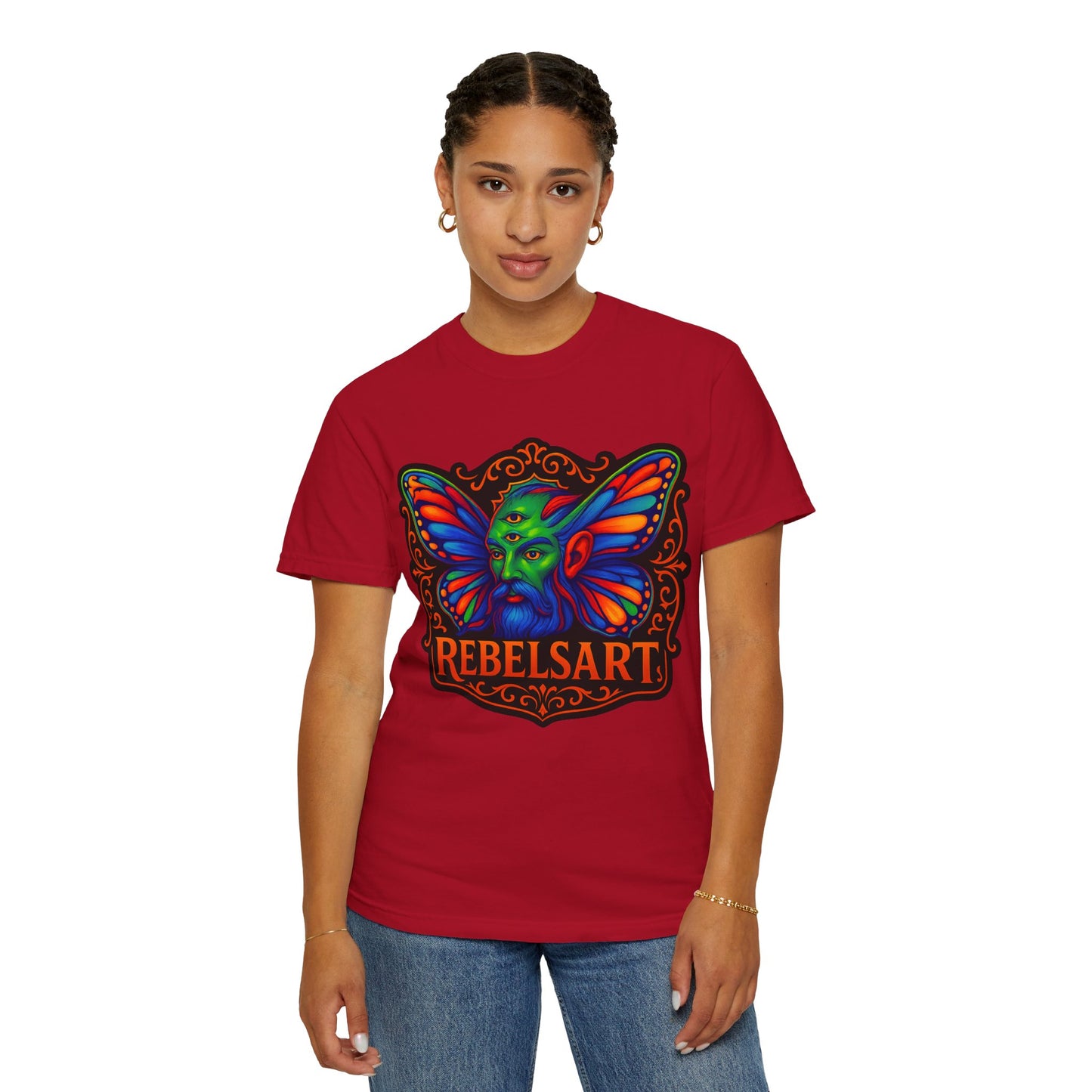 Colorful Fantasy Butterfly T-Shirt, Unisex T-Shirt, Gift for Art Lovers, Casual Wear, Festival Fashion, Vibrant Graphic Tee