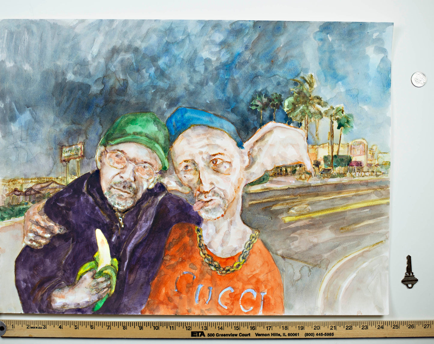 Philosophical Mischief - Original Watercolor & Ink Drawing