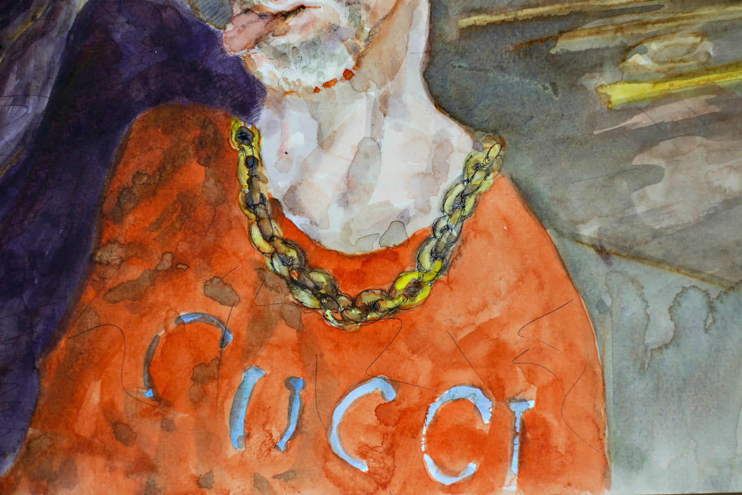 Philosophical Mischief - Original Watercolor & Ink Drawing
