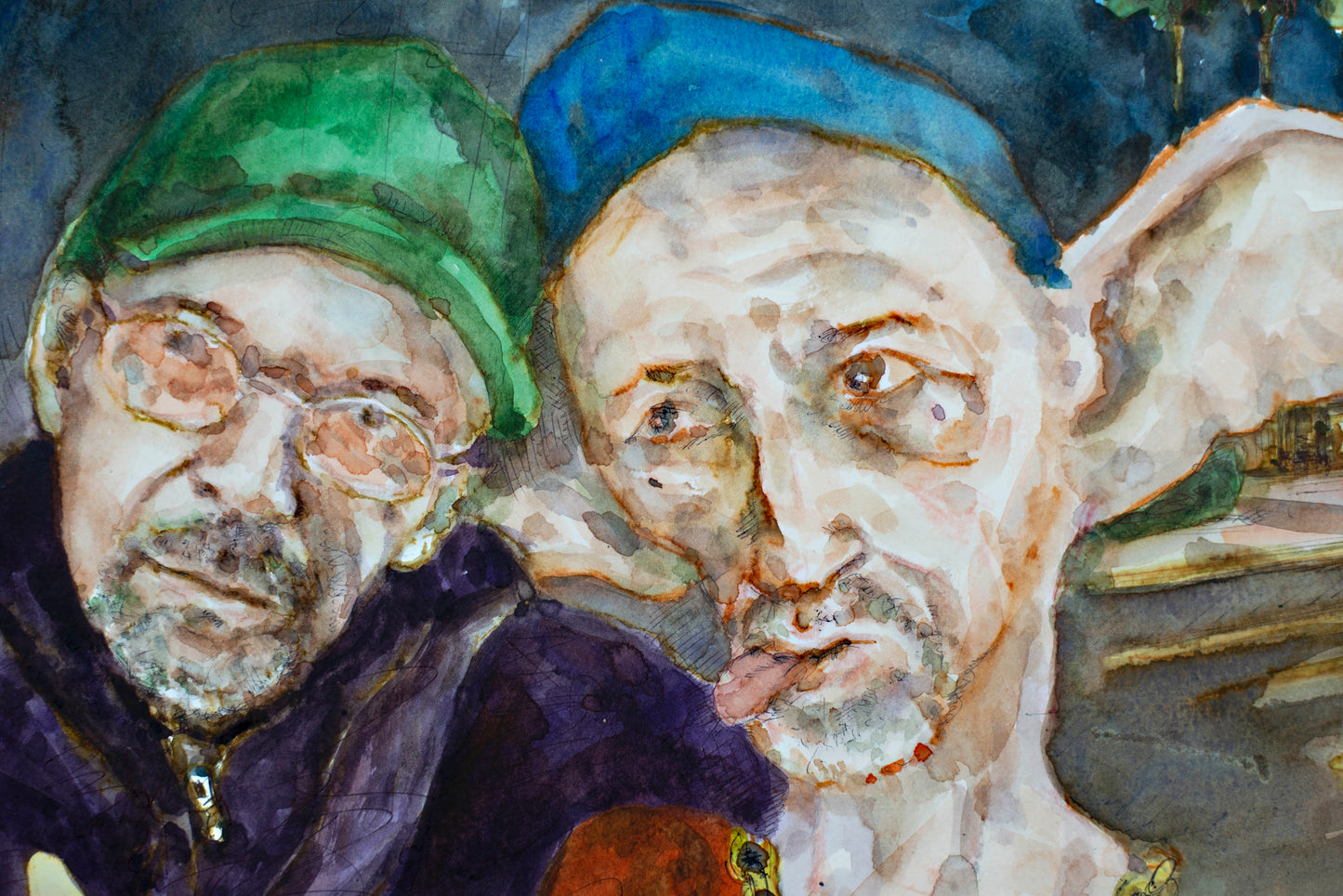 Philosophical Mischief - Original Watercolor & Ink Drawing