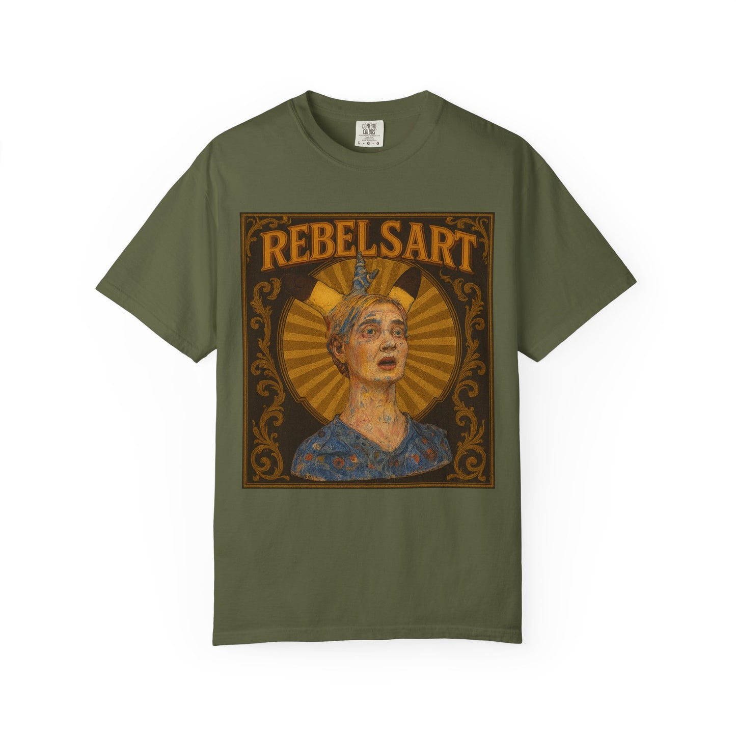 RebelsArt Unisex Garment-Dyed T-shirt | Trendy Graphic Tee | Boho Vintage Style | Perfect for Art Lovers | Festival & Casual Wear