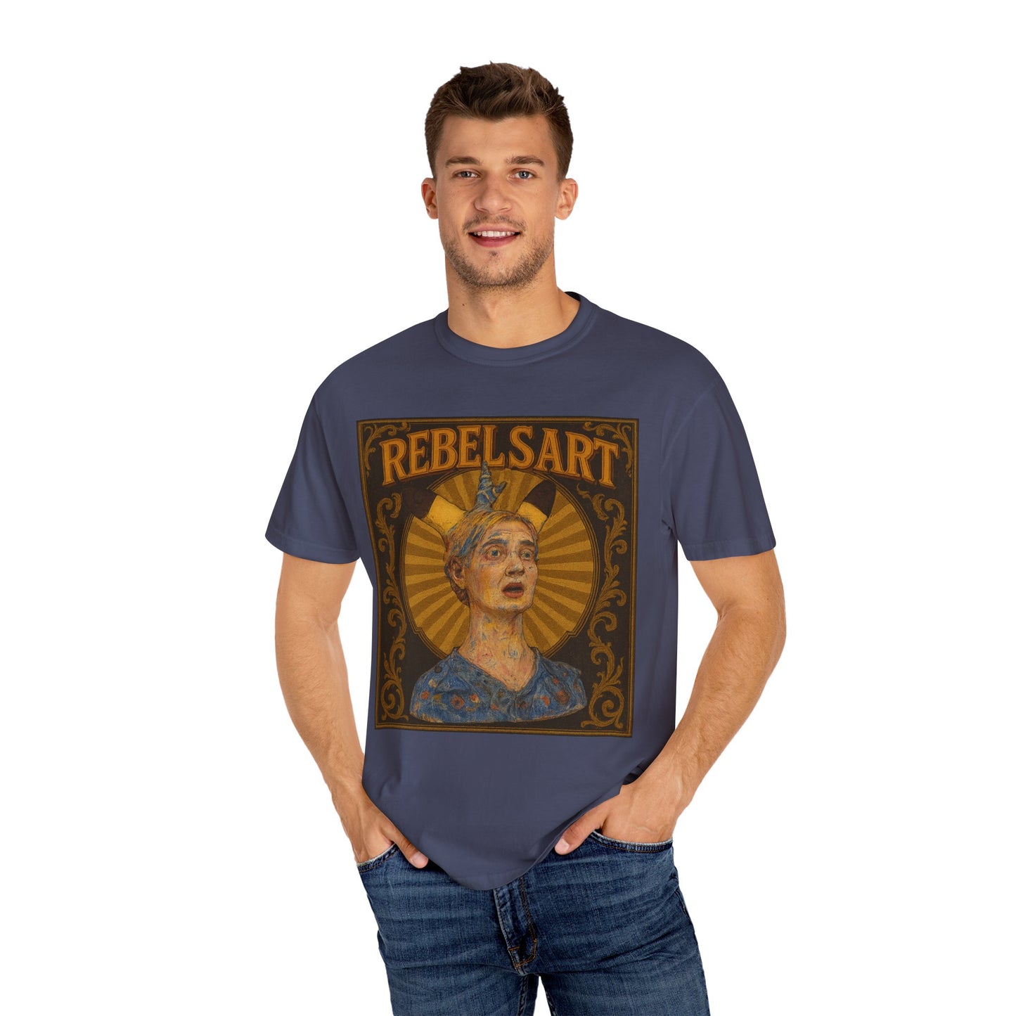 RebelsArt Unisex Garment-Dyed T-shirt | Trendy Graphic Tee | Boho Vintage Style | Perfect for Art Lovers | Festival & Casual Wear