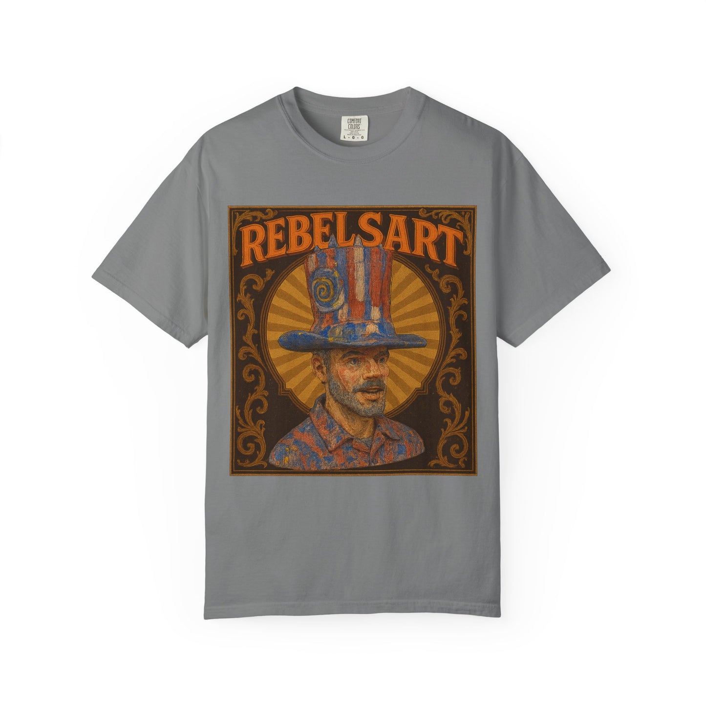 Rebelsart Unisex Garment-Dyed T-shirt, Bohemian Fashion Tee, Artistic Graphic Shirt, Vintage Style Gift, Festival Outfit Top