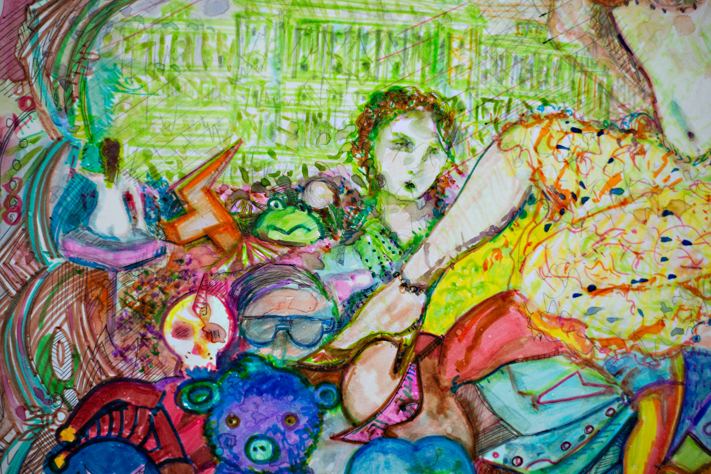 GOLDEN DREAMS - Original Mixed Media Art 18 x 24 inches