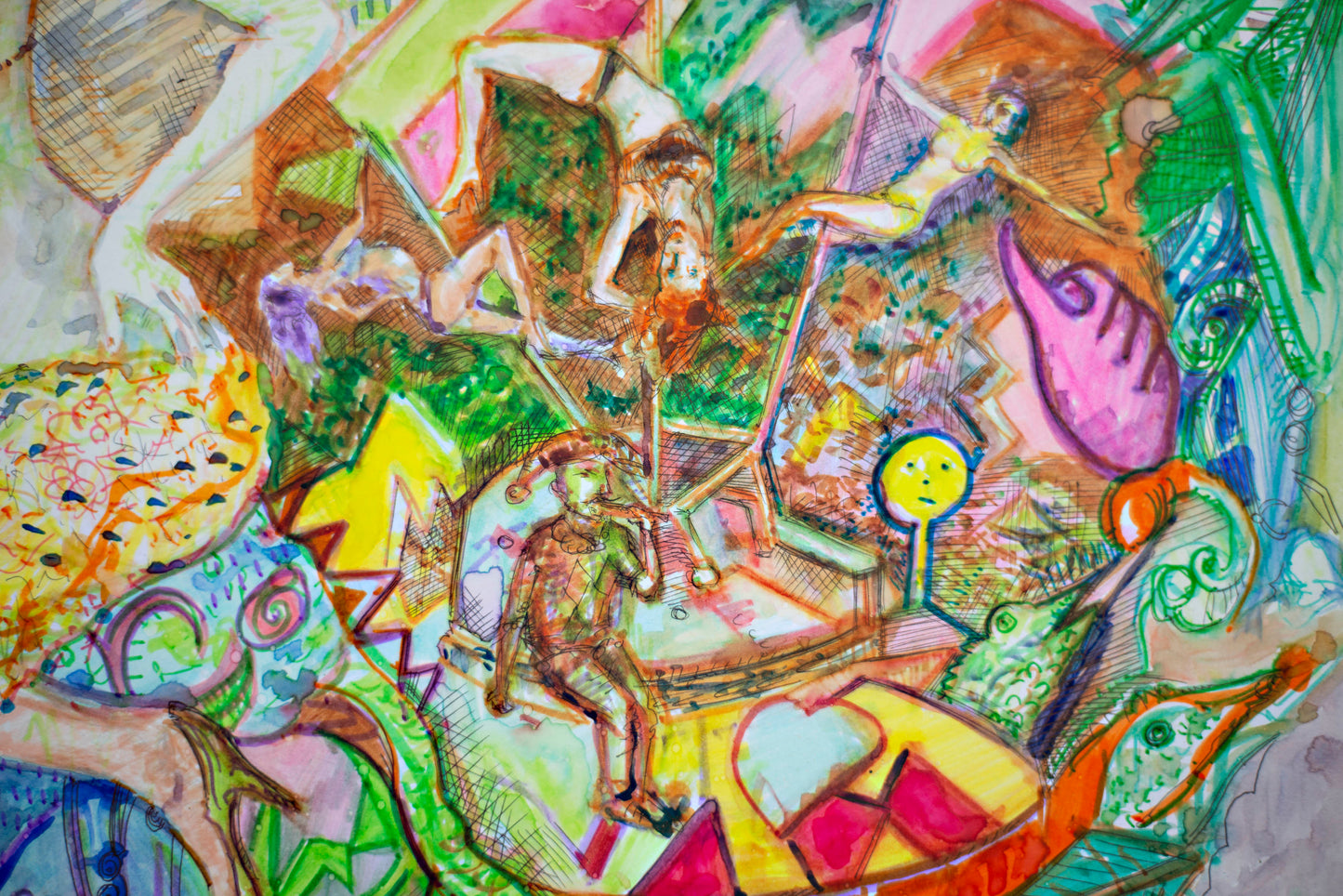 GOLDEN DREAMS - Original Mixed Media Art 18 x 24 inches