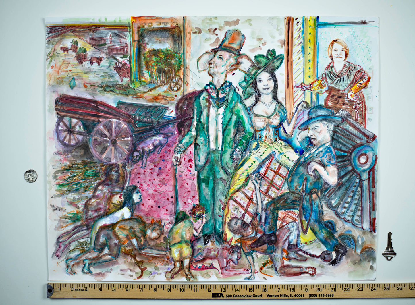 GRAND THEATER - Original Mixed Media Art 18 x 24 inches