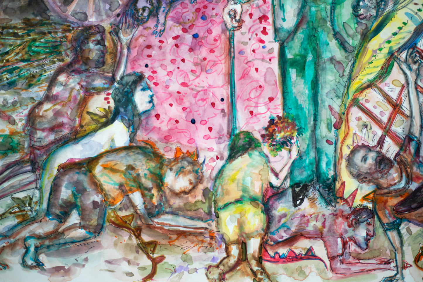 GRAND THEATER - Original Mixed Media Art 18 x 24 inches