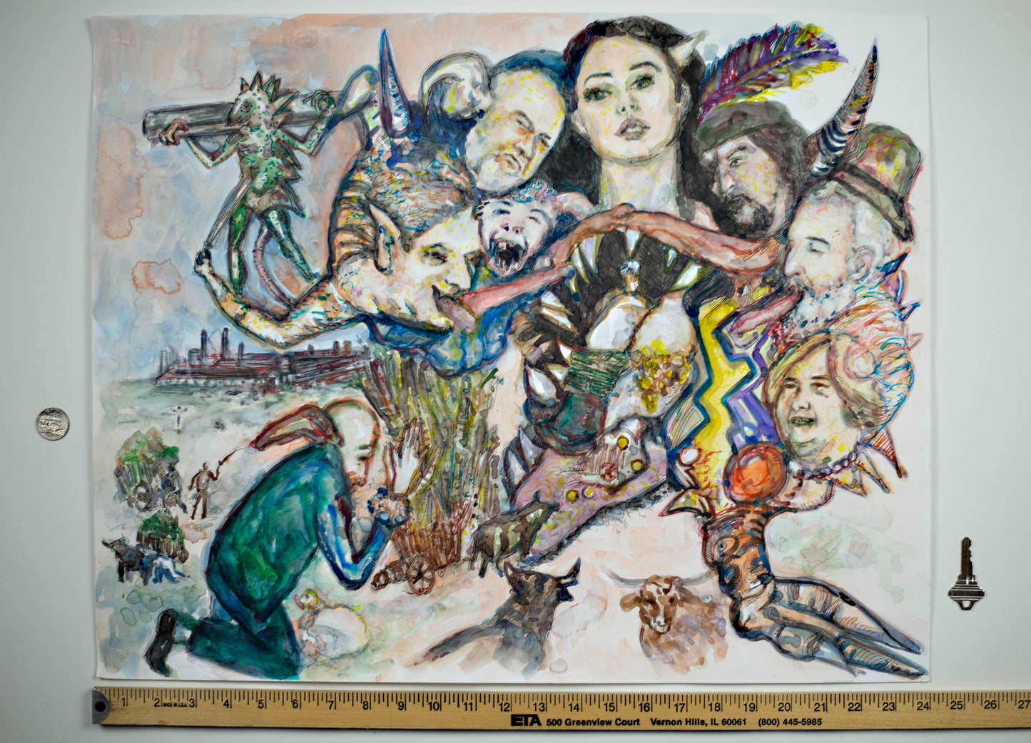 LEGENDS ASSEMBLY - Original Mixed Media Art 18 x 24 inches