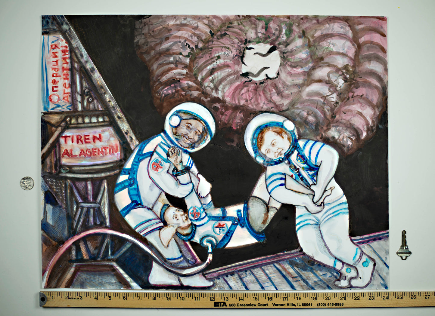 MAVERICK COSMOS - Original Mixed Media Art 18 x 24 inches
