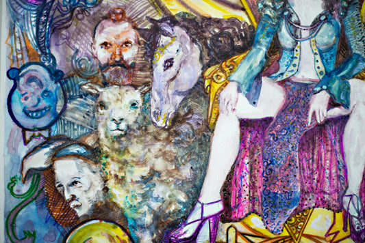 MYSTIC THRONE - Original Mixed Media Art 18 x 24 inches