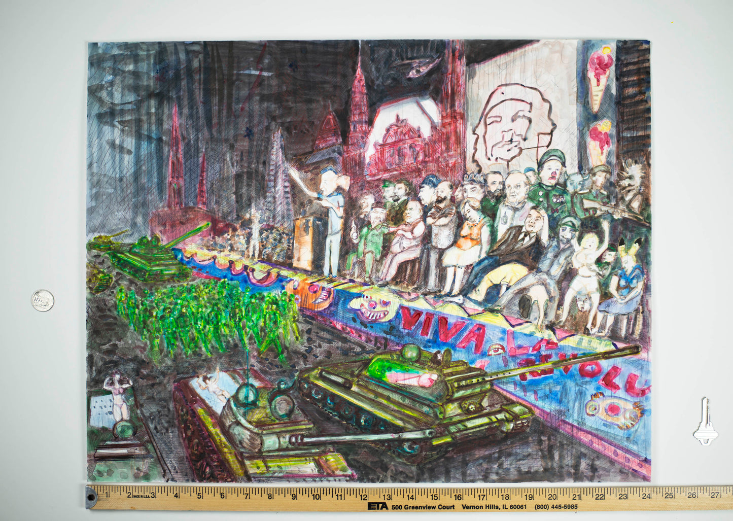 PARADIGM SQUARE - Original Mixed Media Art 18 x 24 inches