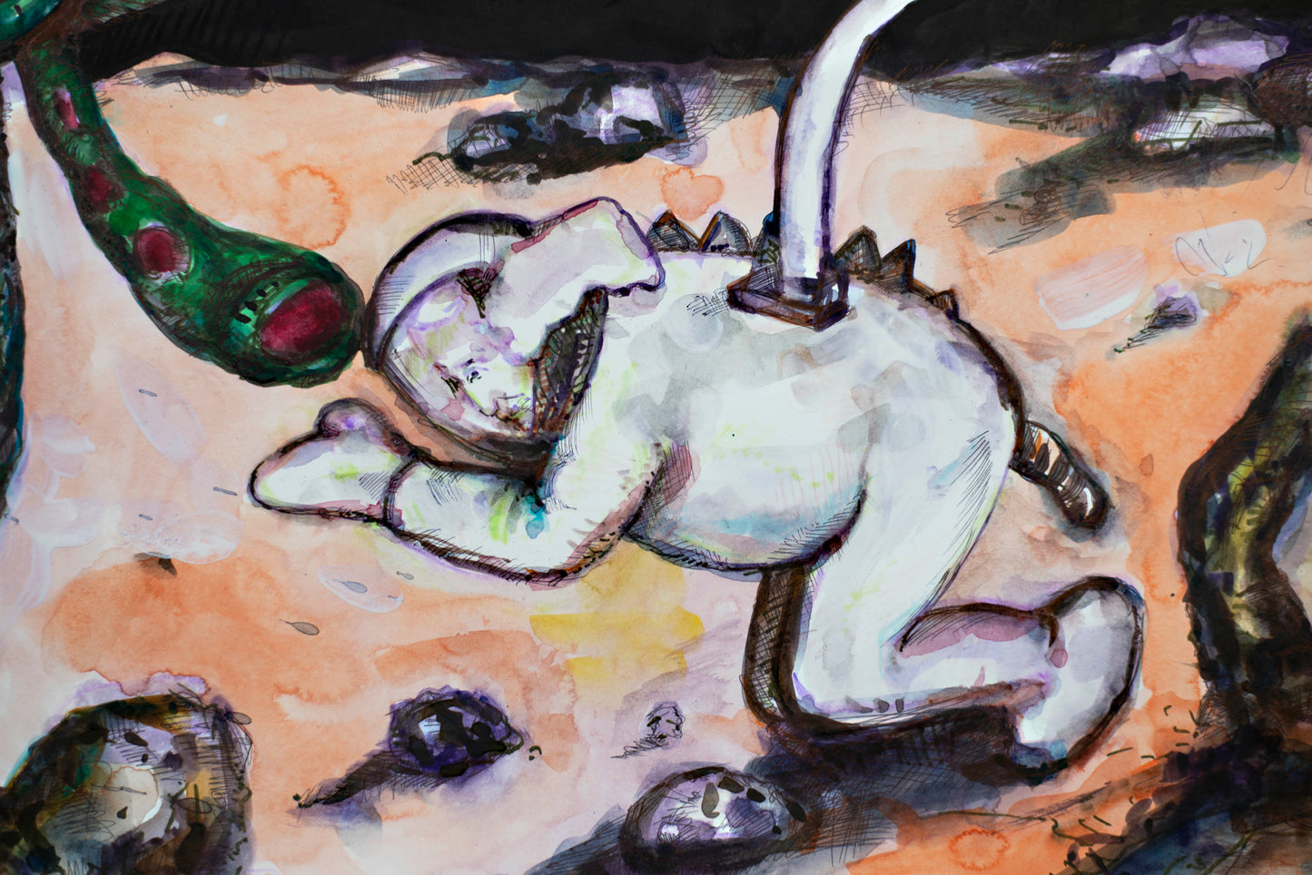 WILD FRONTIER - Original Mixed Media Art 18 x 24 inches