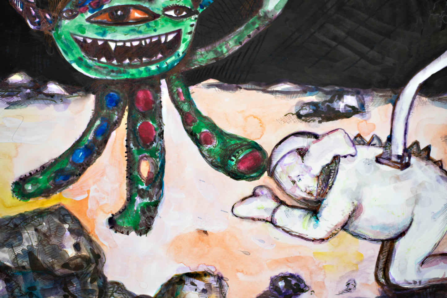WILD FRONTIER - Original Mixed Media Art 18 x 24 inches