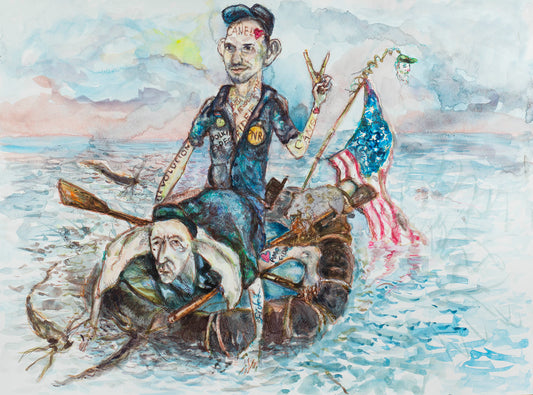 Revolutionary Voyage: The Rebel's Raft - Original Watercolor