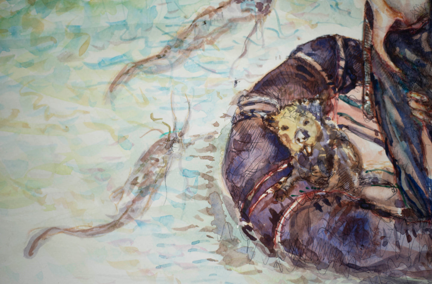 Escape from Paradise: The Ironic Exodus - Original Watercolor