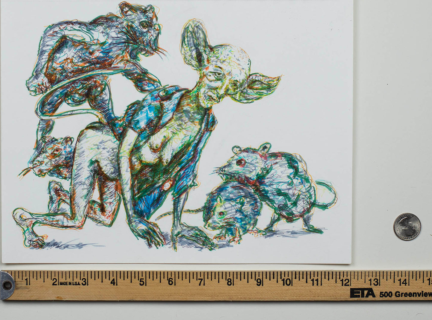 Critter Pack Party - Original Mixed Media Artwork