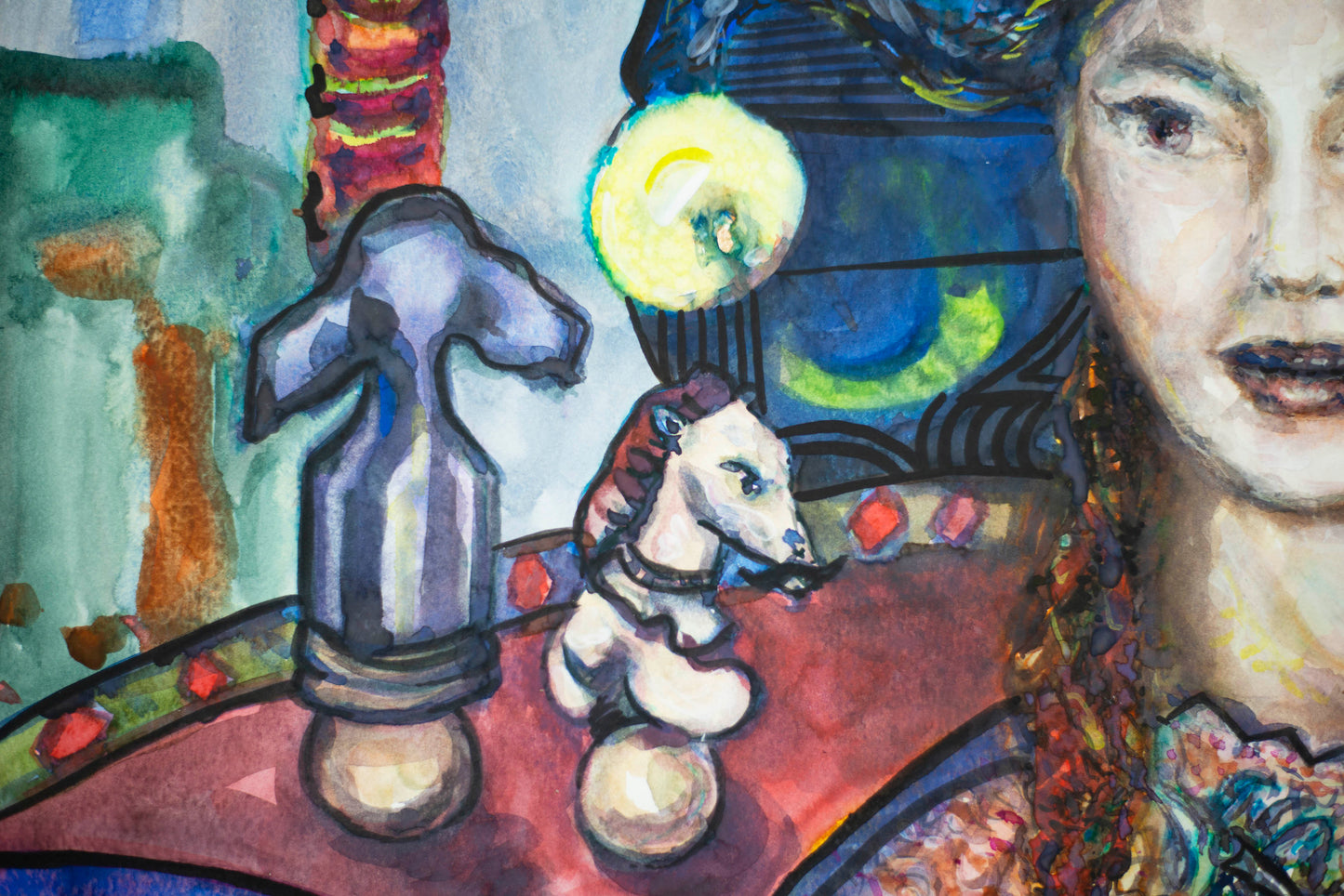 The Harlequin's Delusions of Grandeur - Original Watercolor