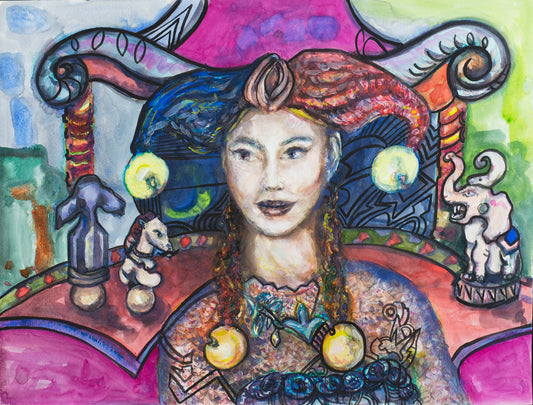 The Harlequin's Delusions of Grandeur - Original Watercolor
