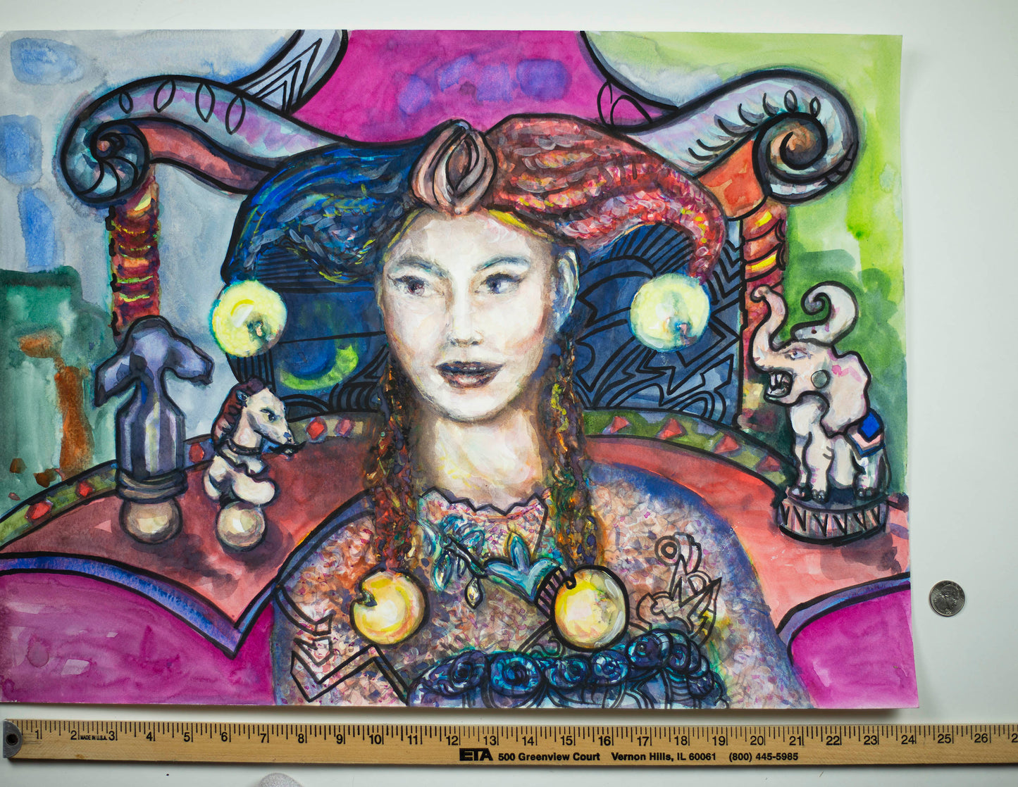 The Harlequin's Delusions of Grandeur - Original Watercolor