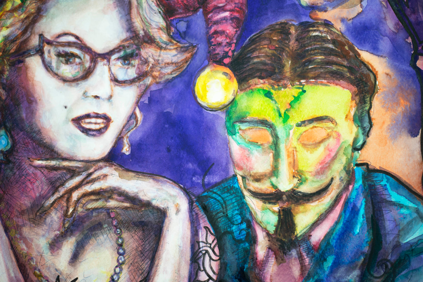 The Fortune Teller's Masquerade - Original Watercolor