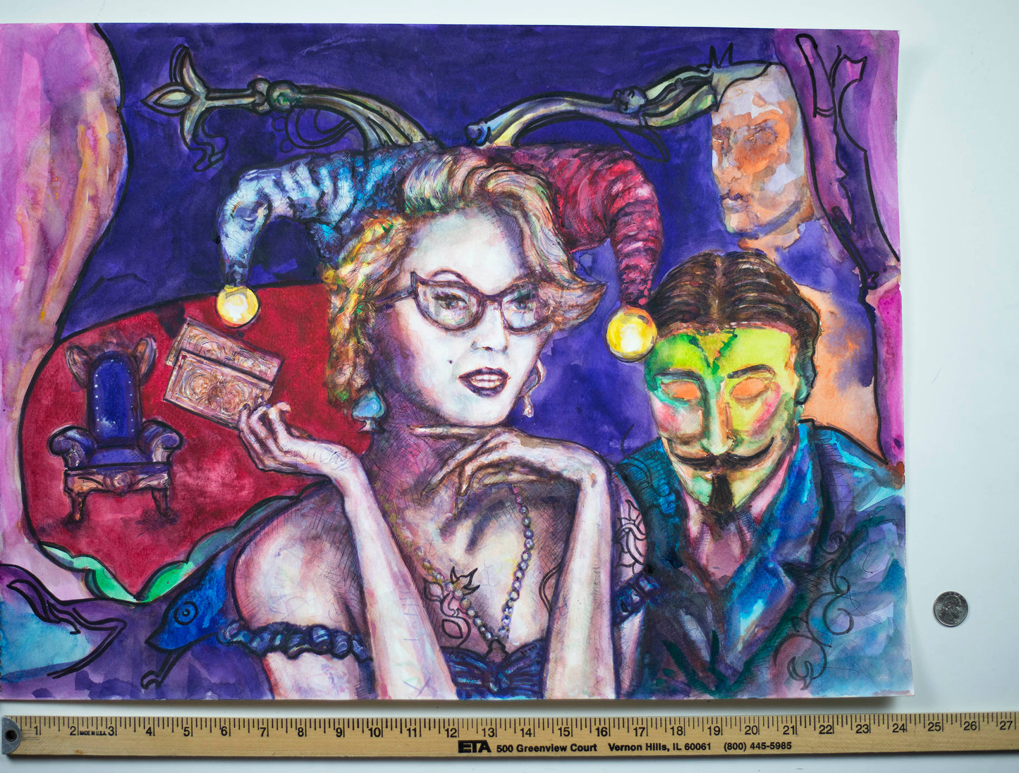 The Fortune Teller's Masquerade - Original Watercolor