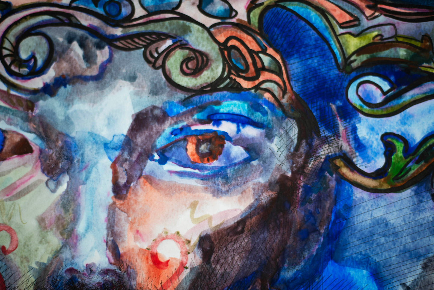 The Silence of Moths: Mystical Guardian - Original Watercolor