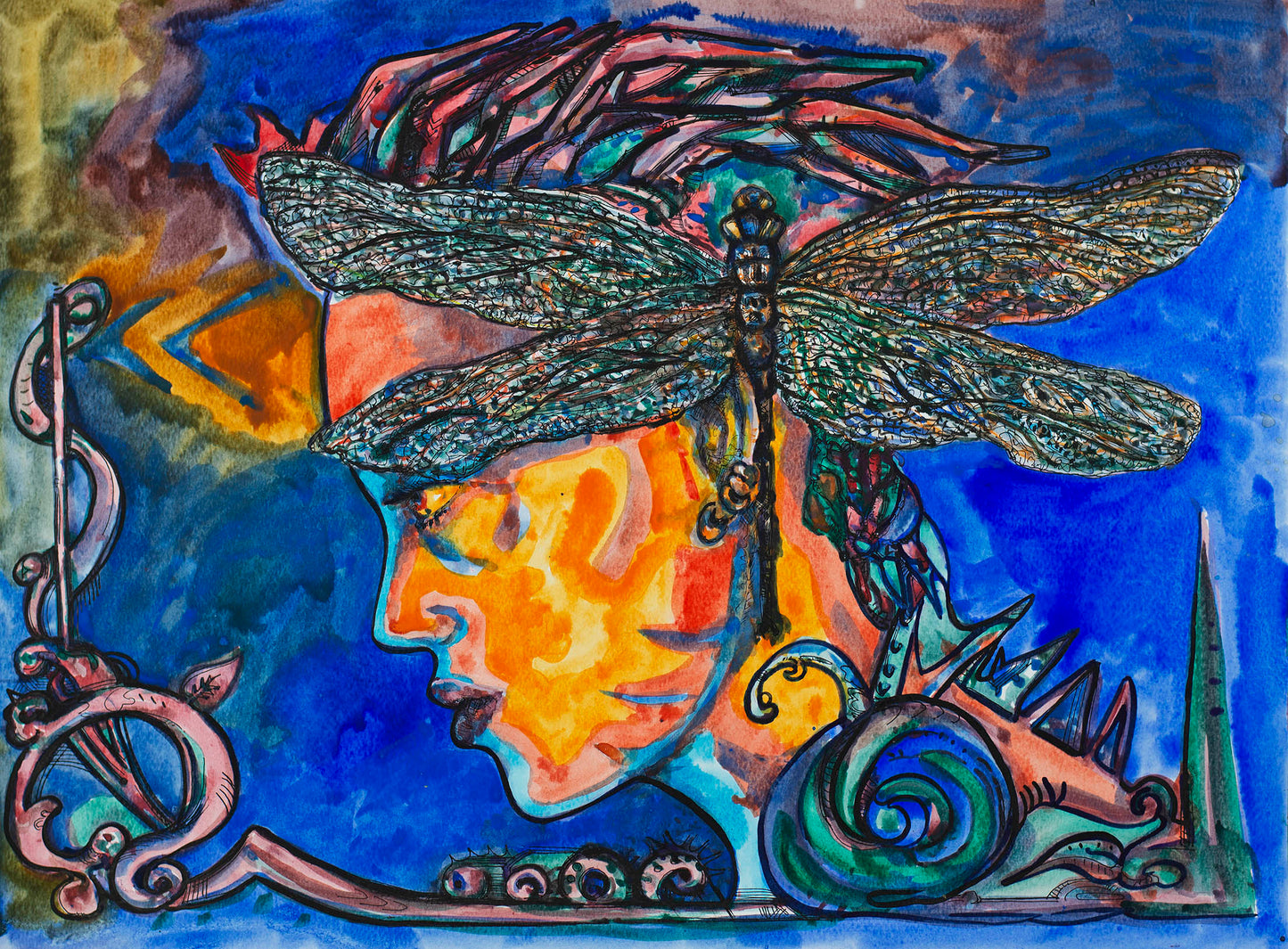 Dragonfly Dreams: The Winged Vision - Original Watercolor