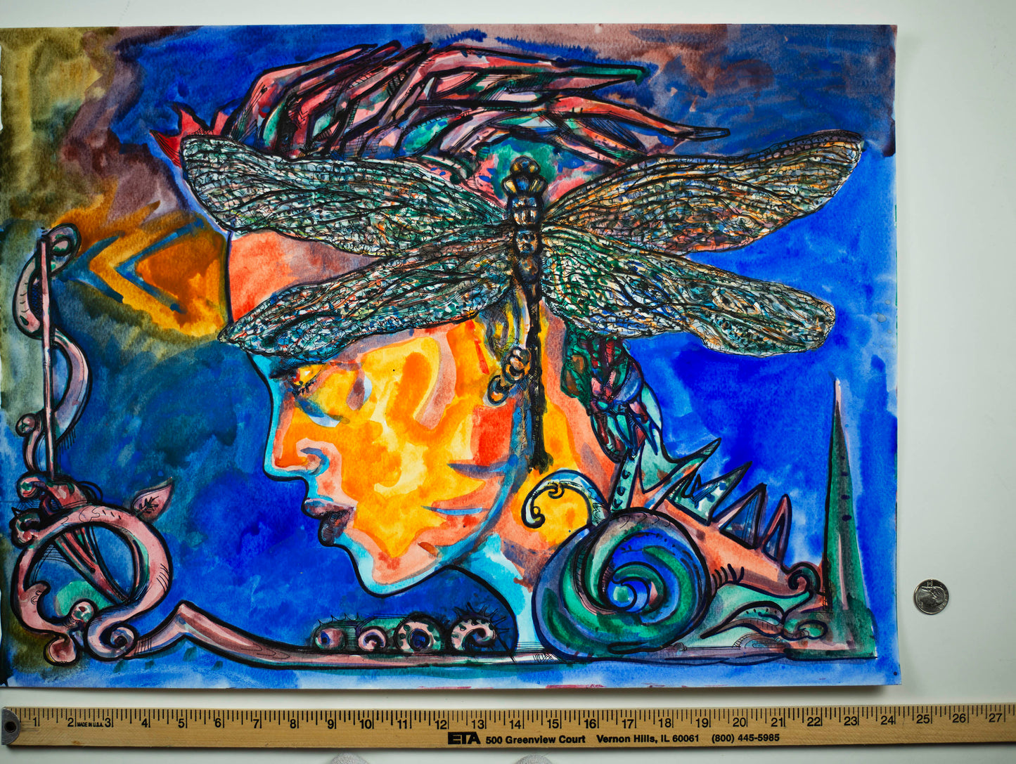 Dragonfly Dreams: The Winged Vision - Original Watercolor