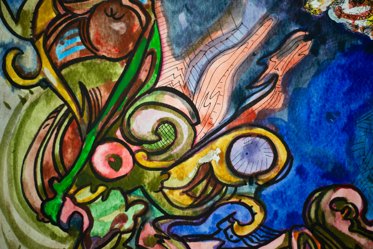 The Silence of Moths: Mystical Guardian - Original Watercolor