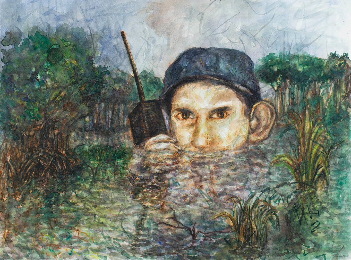 The Jungle Informant: Surveillance in Paradise - Original Watercolor