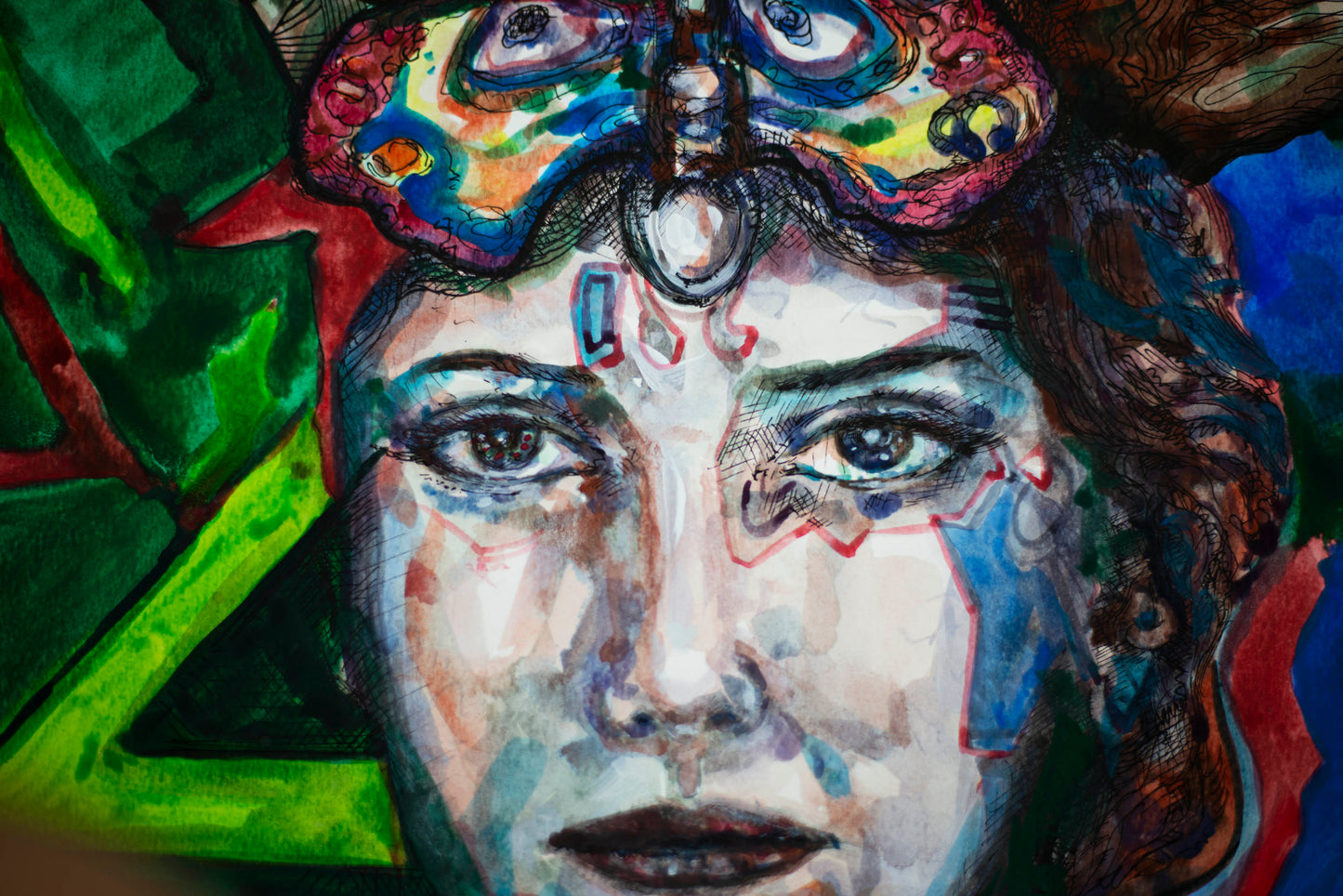 Butterfly Awakening: The Emerald Vision - Original Watercolor