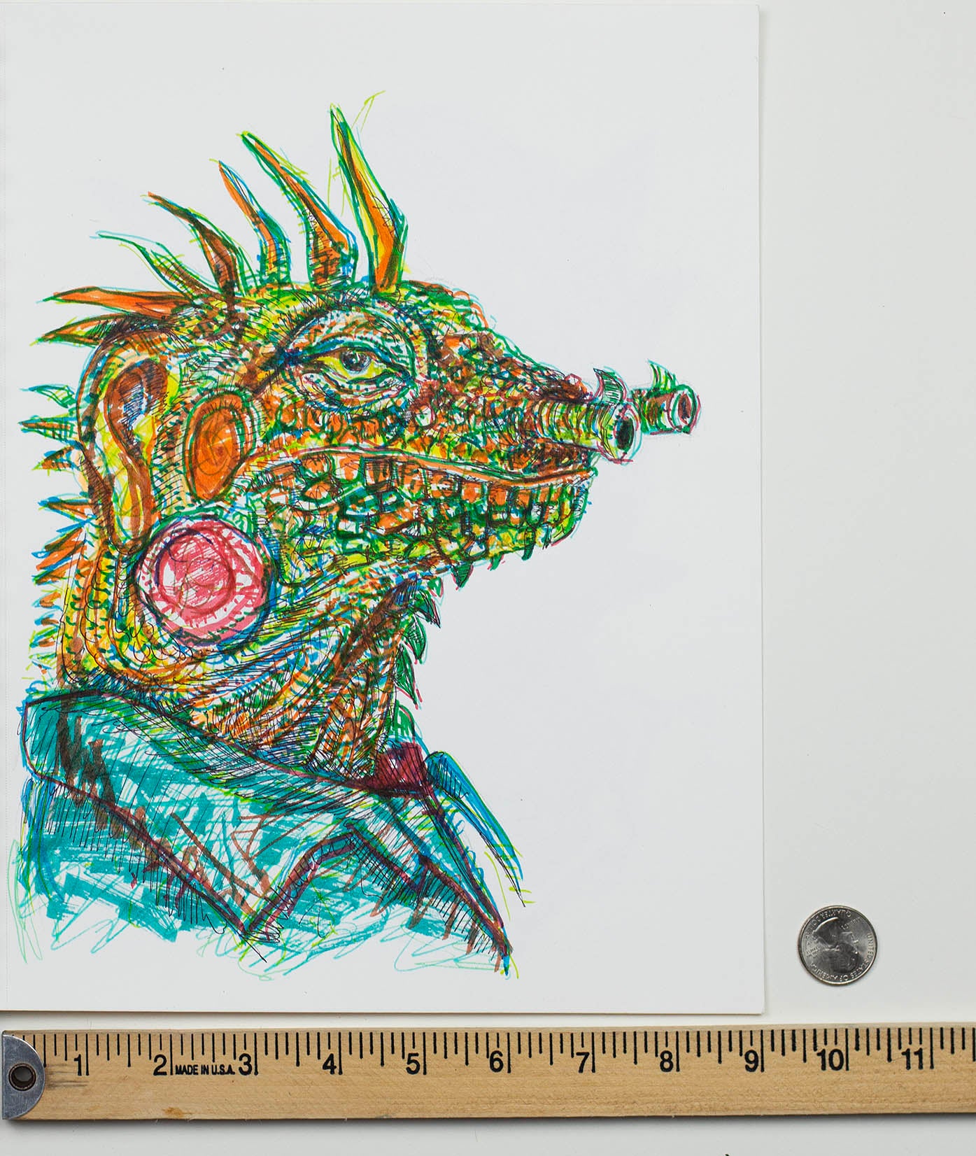 Lizard Boss - Original Mixed Media Artwork