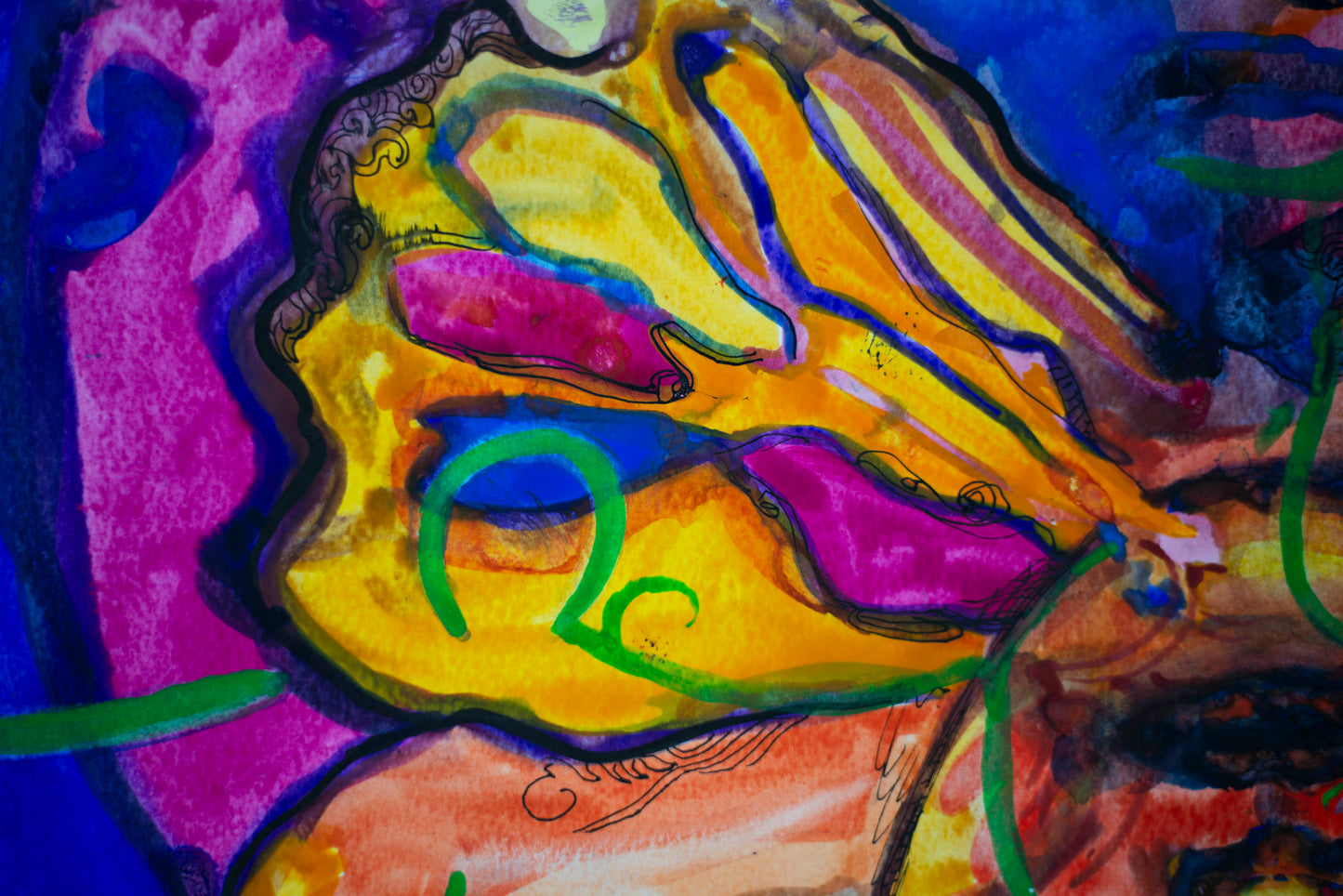 Butterfly Enchantment: The Golden Ribbons - Original Watercolor