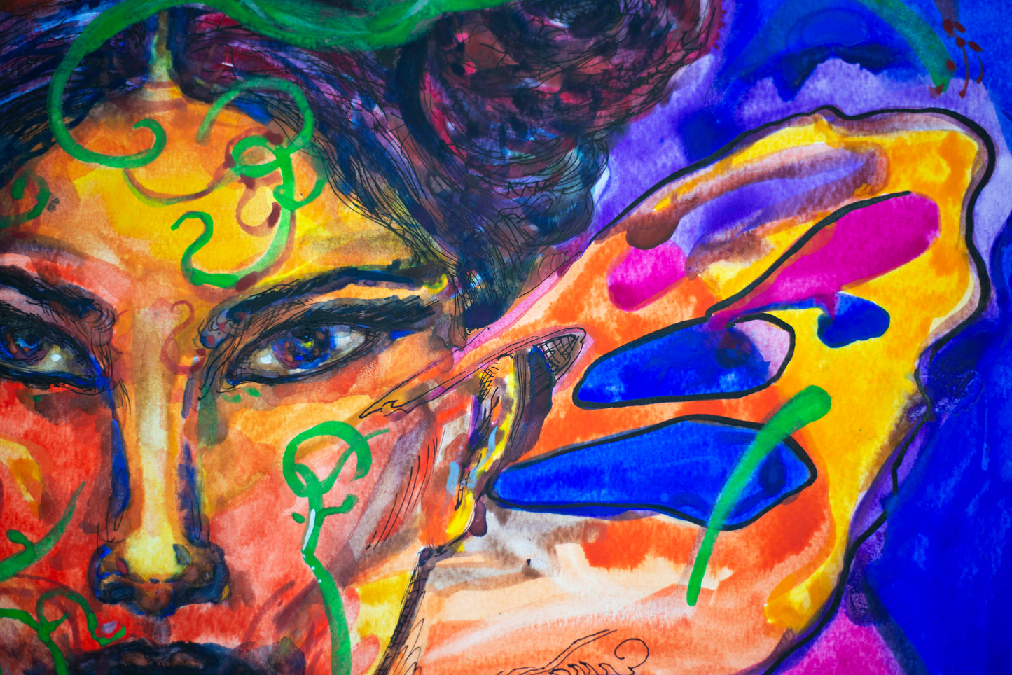 Butterfly Enchantment: The Golden Ribbons - Original Watercolor