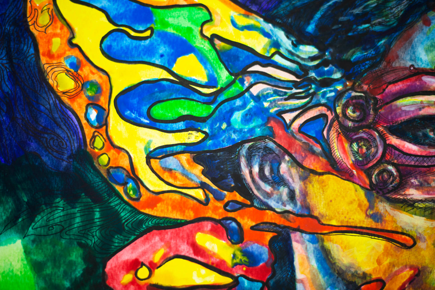 Butterfly Profile: The Masked Vision - Original Watercolor