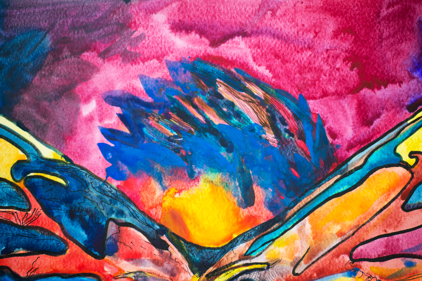 Butterfly Radiance: The Purple Flame - Original Watercolor