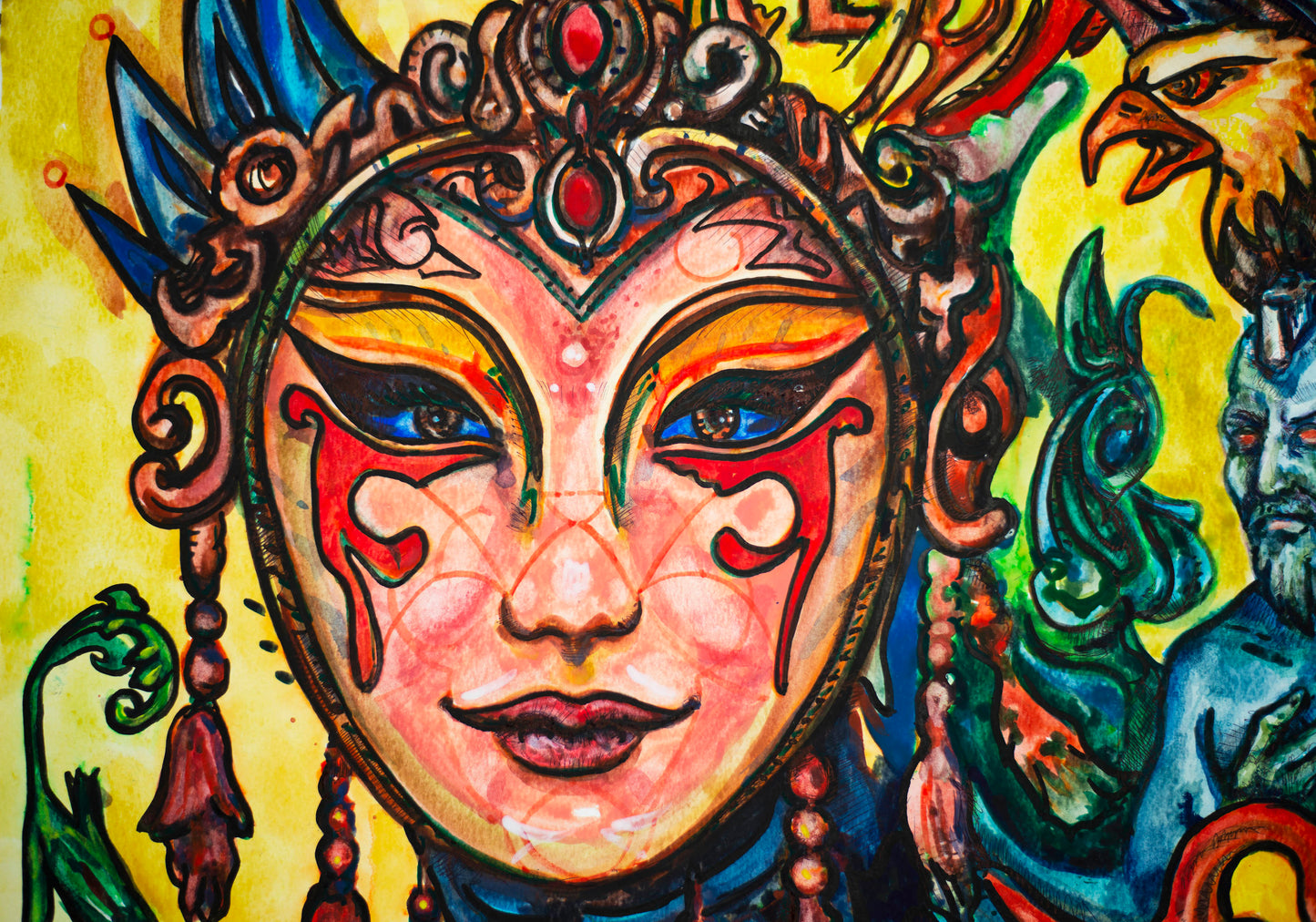 RebelsArt Masked Eagle: Guardians of Freedom - Original Watercolor