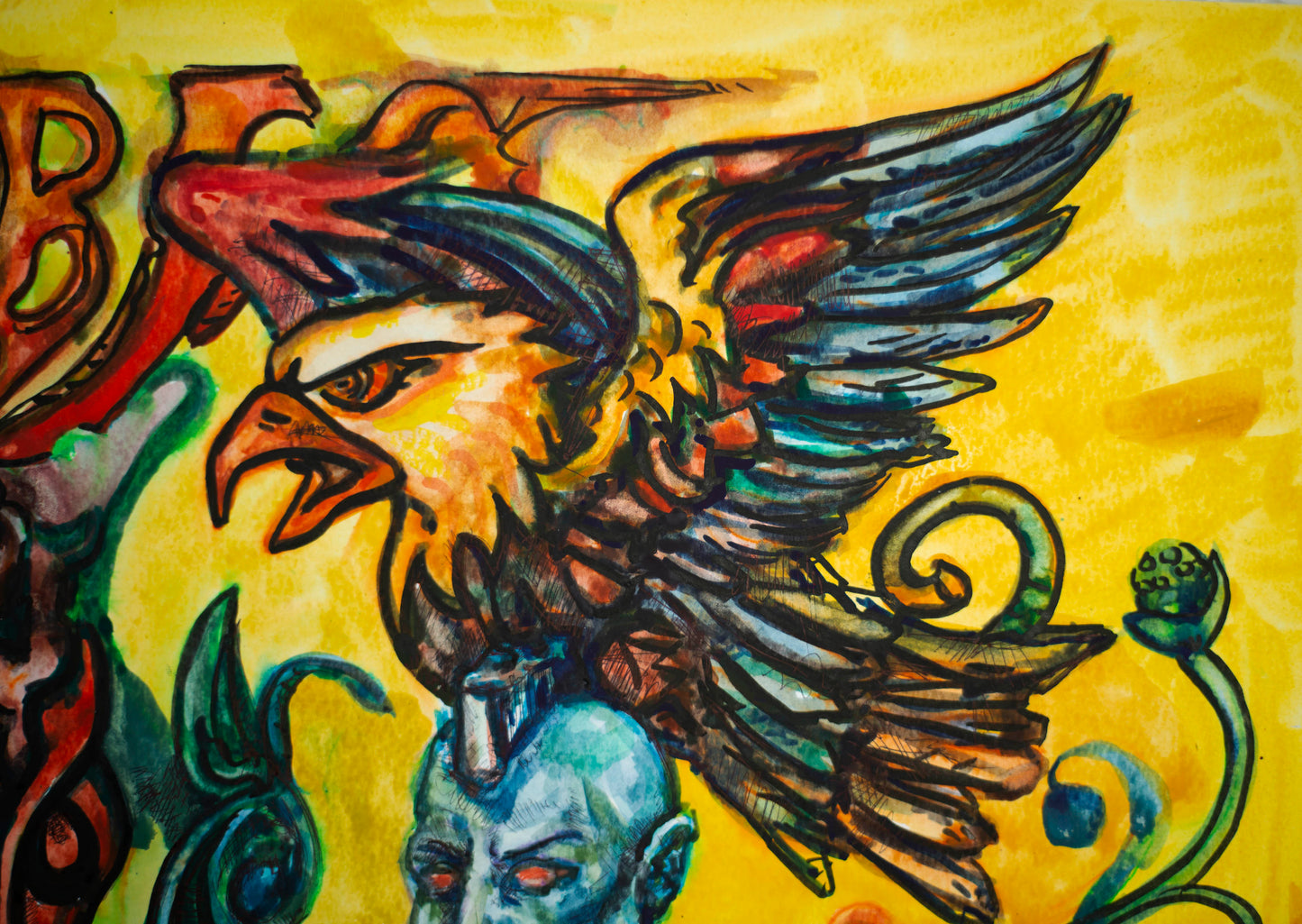 RebelsArt Masked Eagle: Guardians of Freedom - Original Watercolor