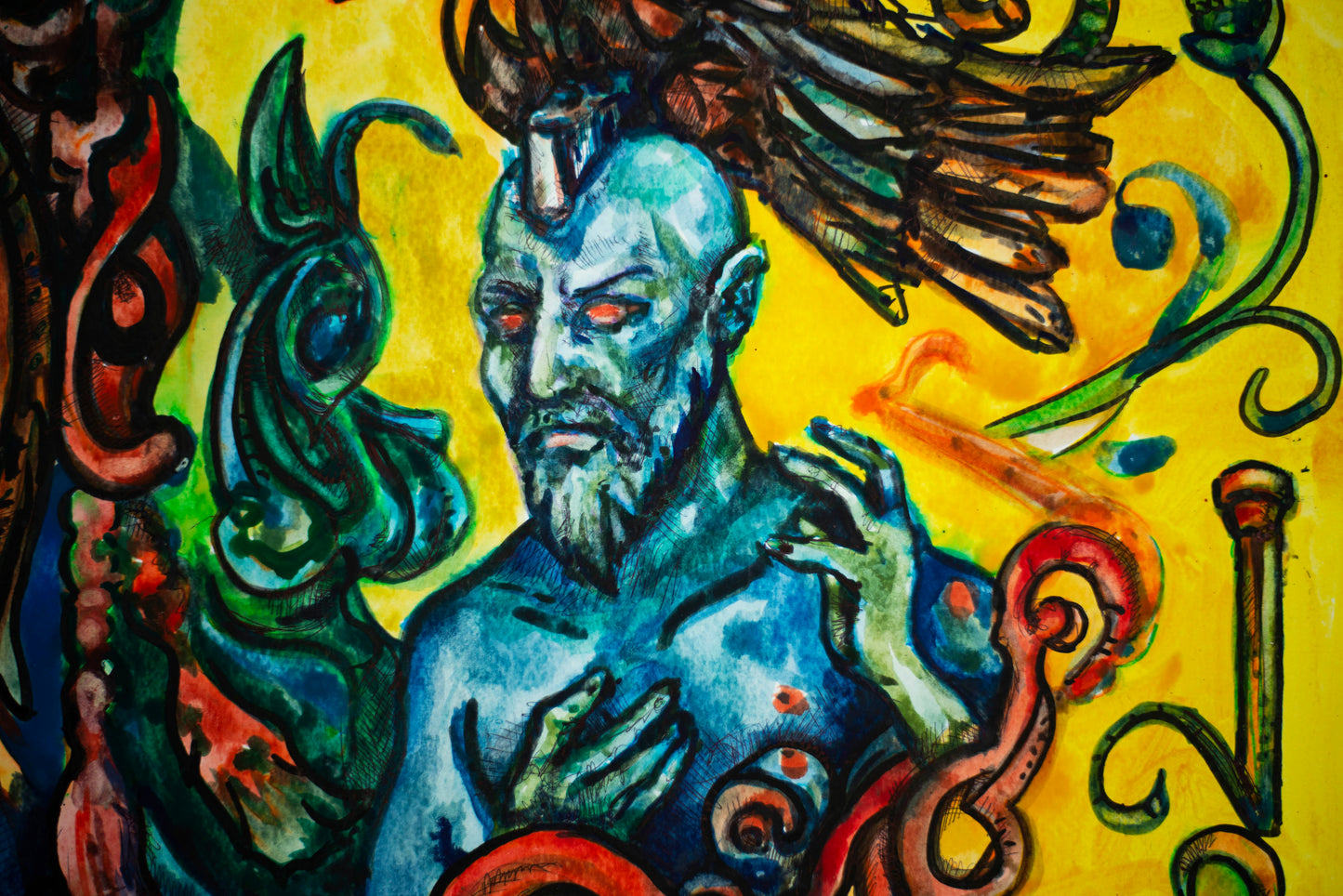 RebelsArt Masked Eagle: Guardians of Freedom - Original Watercolor