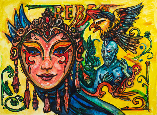 RebelsArt Masked Eagle: Guardians of Freedom - Original Watercolor