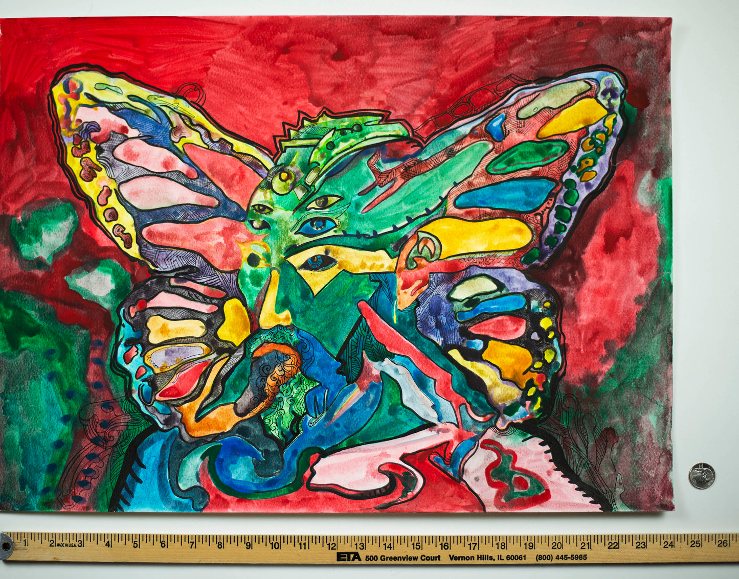 Butterfly Mystic: The Bearded Sage - Original Watercolor