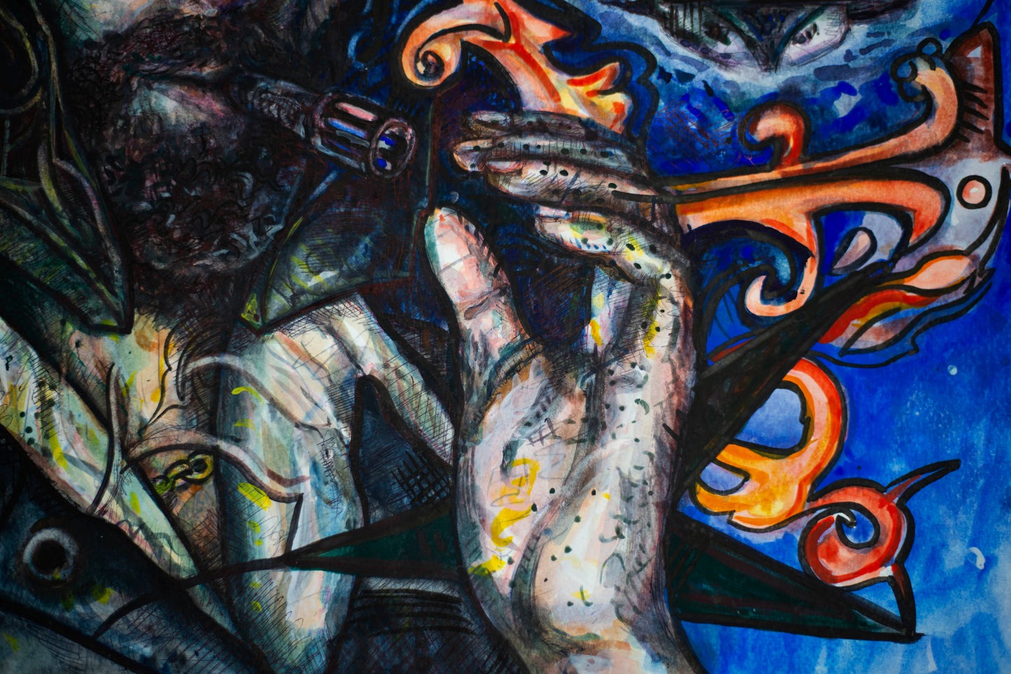 The World Is Yours: Cosmic Warrior - Original Watercolor